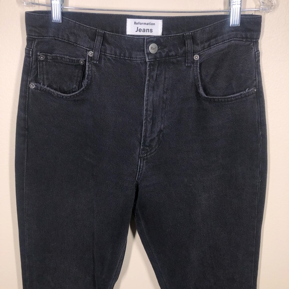 Reformation Julia High Waist Cigarette Jeans In Monterey size 29 Black - Picture 4 of 10
